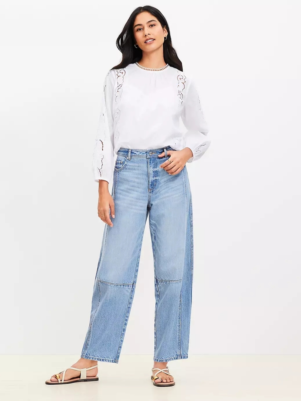 LOFT The Barrel Light Wash High-rise Jeans